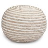 WyndenHall Deni Round Pouf Natural Jute: Bohemian Style, Upholstered, No Assembly, 250lb Capacity - 2 of 4