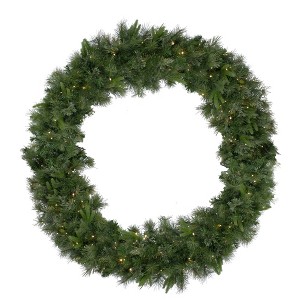 Northlight 60" Prelit LED Lights Ashcroft Cashmere Pine Commercial Artificial Christmas Wreath - Warm White Lights - 1 of 4
