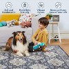 8x10 Machine Washable Vintage Area Rug, Non-Slip Low-Pile Foldable Carpet, Stain-Resistant Soft Floor Cover for Bedroom, Living Room, Kids, Blue - 4 of 4