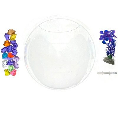 Modern Clear Acrylic Wall Mounted Fish Bubble Aquarium