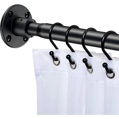 LunaLulinlk Shower Curtain Rod, 29-78Inches, Adjustable Black Steel Shower Rods for Bathroom, Closet, Windows