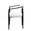 Vynxaria Set of 2 Boucle Dining Chairs with Black Metal Legs - 4 of 4