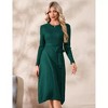 Clearlove Women's Ribbed Knit Midi Dress Long Sleeve Belted Tunic Sweater Dress with Belt Casual Cocktail Party Dress - 2 of 4