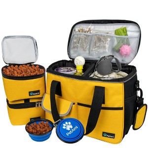 PetAmi Dog Travel Bag, Pet Supplies Organizer with Pockets, Food Container Collapsible Bowls, Gift Accessories Weekend Camping - 1 of 4
