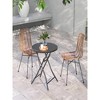 23 Inch Round Bistro Table with Tempered Glass Tabletop - 3 of 4