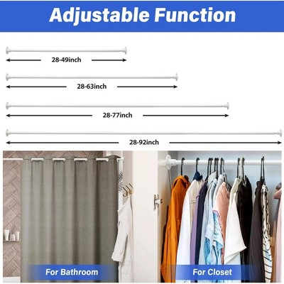 LunaLulinlk 1" Heavy Duty Shower Rod - 29 to 93" Adjustable Industrial Shower Curtain Rod Wall Mounted for Bathroom