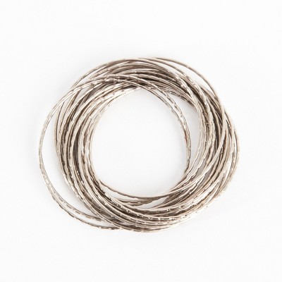 Saro Lifestyle Textured Metallic Bangle Design Metal Napkin Ring (Set of 4)