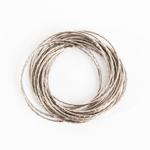 Saro Lifestyle Textured Metallic Bangle Design Metal Napkin Ring (Set of 4) - 1 of 3