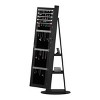 GlasFlength Full Length Mirrors Mirror Cabinet Jewelry Storage Armoire Lockable Free Standing Mirror 360° Swivel for Room, Black, 21.6"*21.6"*62.3" - 3 of 4