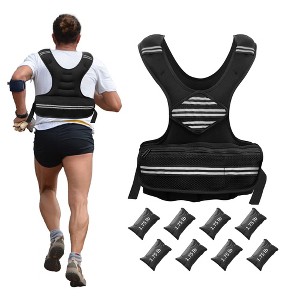 Adjustable Weighted Vest for Women Men,Weighted Walking Vest with Reflective Strips and Mesh Pockets - 1 of 4