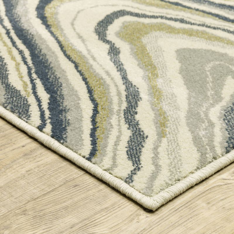 Bryant Modern Abstract Indoor Area Rug Ivory/Teal - Captiv8e Designs, 3 of 12