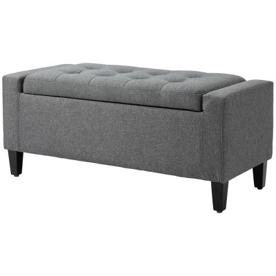 NicBex Modern 36.25" Storage Bench Linen Accent Stools with Button Tufted for Bedroom and Entryway