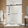 MAYEERTY Frameless Flat-Tube Double Sliding Shower Door - 8mm Easy-Clean Tempered Glass, Stainless Steel Hardware - 3 of 4