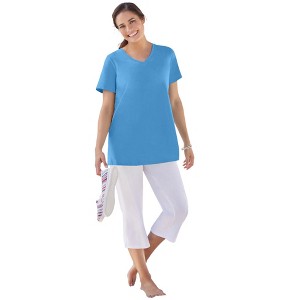 Woman Within Perfect Short-Sleeve V-Neck Tee - 1 of 4