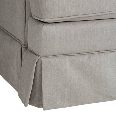 Slate Gray Upholstered Glider Recliner Chair with USB Port