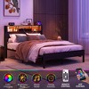 MAYEERTY Full Size Metal Platform Bed Frame ¨C Storage Headboard, Charging Station, Bookcase Storage, No Box Spring, Easy Assembly, Noise-Free, Black - 3 of 4