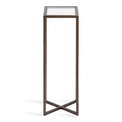 Jaspur Bronze Metal and Glass Square Drink Table