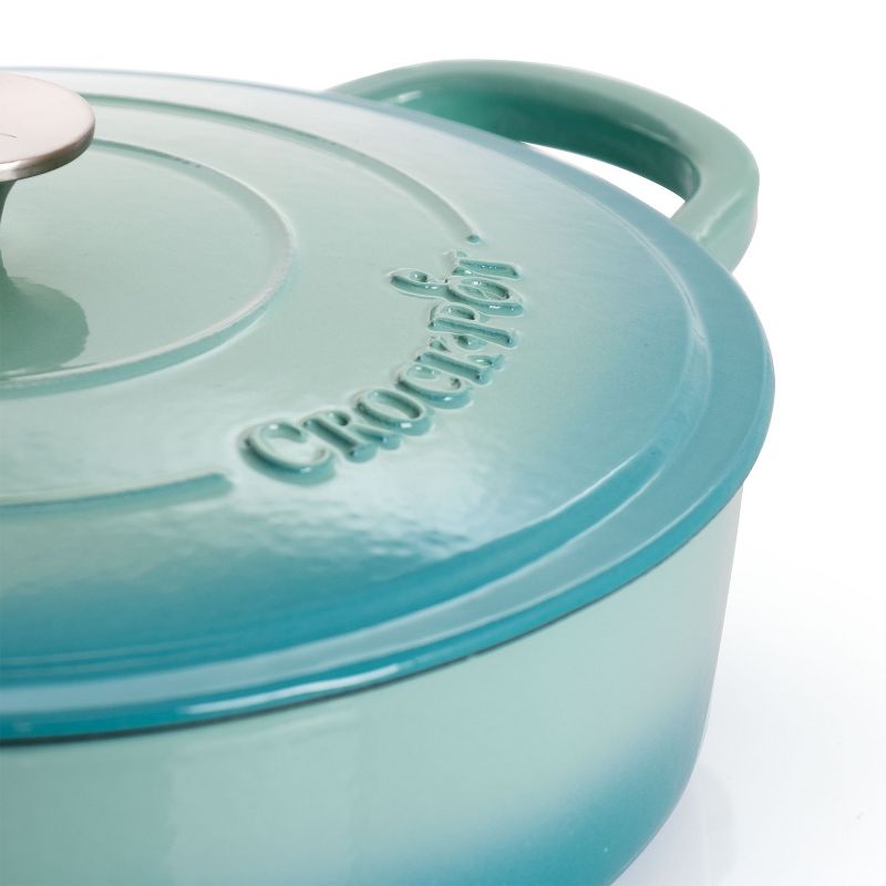 Crock-Pot 5 Quart Artisan Enameled Cast Iron Braiser Pan with Self Basting Lid in Blue, 5 of 10