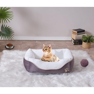 UbMelt Cat Bed Cozy Foam Pet Bed with Removable Plush Cover, Small Cat Sofa Bed with a High-density Foam Core - 1 of 4