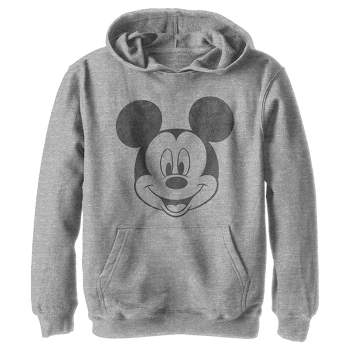 Boy's Mickey & Friends Smiling Mickey Mouse Distressed Pull Over Hoodie