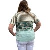 Women's Plus Camo and Stripes Tee - Hailey & Co - 2 of 2