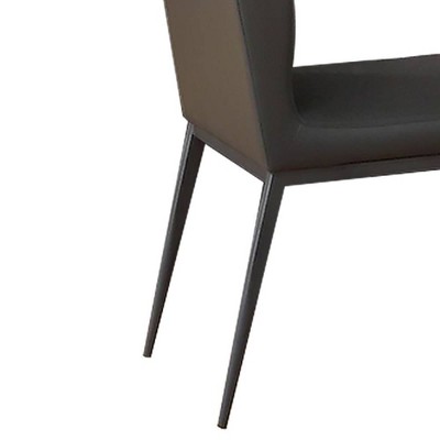 Gray Faux Leather and Metal Industrial Accent Chair