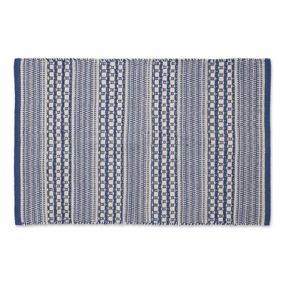 Design Imports Modern Dobby Stripe - French Blue - 2 X 3 Ft