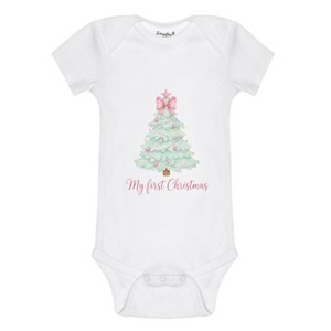Everyday Kids Christmas Collection My First Christmas Pastel Tree Baby Onesie – Graphic Bodysuit - 1 of 4