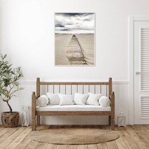Amanti Art 32"x42" Sandy Beach Boardwalk by Incado Framed Canvas Wall Art Print - 1 of 4
