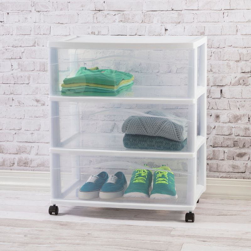 3 Drawer Wide Cart White - Brightroom&#8482;, 4 of 6