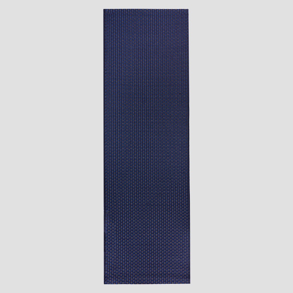 2'5in x 8' Basketweave Outdoor Runner Navy - Smith & Hawken™