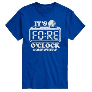 Men's - Instant Message - Golf Fore OClock Somewhere Short Sleeve Graphic T-Shirt - 1 of 4