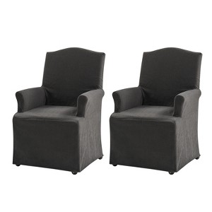 Arnold dining chair Set of 2 roll arms|ARTFUL LIVING DESIGN - 1 of 4
