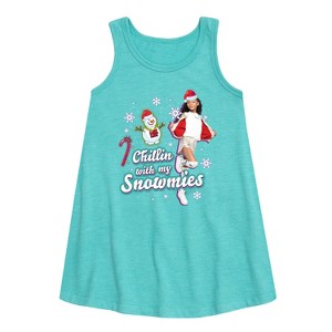 Nickelodeon Chillin With My Snowmies Graphic Sleeveless Aline Dress - Turquoise - 5T - 1 of 3