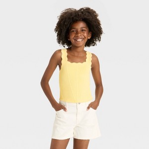 Girls' Scallop Trim Sweater Tank Top - art class™ - 1 of 3