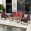 EAGLE PEAK  4 Pieces Natural Cedar Wood Patio Furniture, Outdoor Conversation Set with Coffee Table - 2 of 4