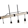 Farmhouse 4-Light Linear Pendant Light, Industrial Kitchen Island Chandelier with Wood and Black Metal - 4 of 4