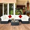 Tangkula 7PCS Rattan Patio Conversation Sectional Furniture Set w/ Cushion Pillow - 2 of 4