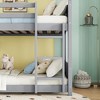 Whisen Twin Over Twin Wooden House Floor Bunk Bed with Headboards and Safety Guardrails, Ladder - Grey - 4 of 4