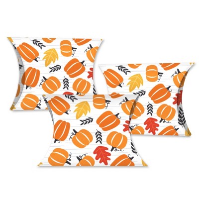 Big Dot of Happiness Fall Pumpkin - Favor Gift Boxes - Halloween or Thanksgiving Party Petite Pillow Boxes - Set of 20