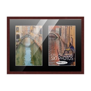 PosterPalooza | Brown Finish Collage Frame - Black Mat, 20 Frame Sizes to Choose From, UV Acrylic - 1 of 4
