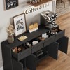 Modern Sideboard Buffet Cabinet,Large Coffee Storage Cabinet with Wood Grain Panels, Multi-Functional Storage for Living Room - 2 of 4