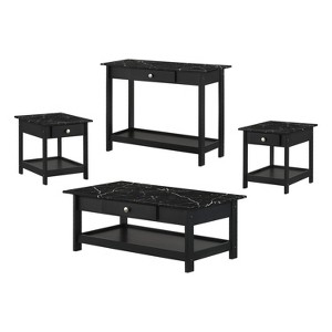 4pc Minsay Transitional Faux Marble Top Storage Coffee Table Set - HOMES: Inside + Out - 1 of 4