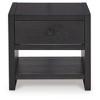 Foyland End Table Black/Gray - Signature Design by Ashley: Modern Square Accent Table with Drawer & Open Shelf - 3 of 4