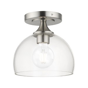 Livex Lighting Glendon 1 - Light Semi-Flush Mount in  Brushed Nickel - 1 of 4