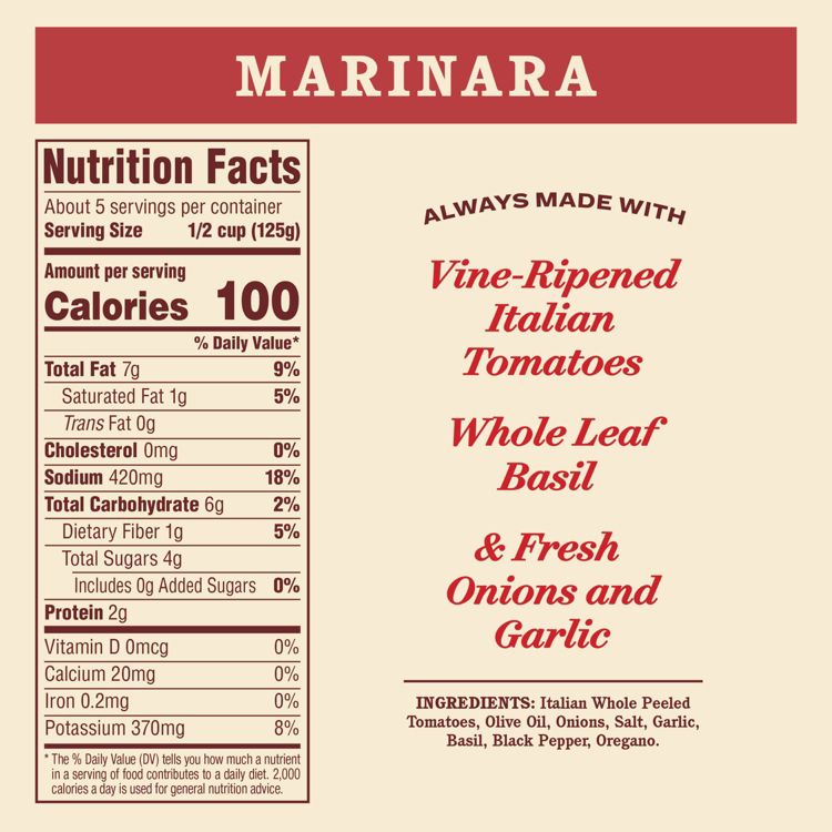 Rao's Homemade Marinara Sauce Premium Quality All Natural Tomato Sauce & Pasta Sauce Keto Friendly & Carb Conscious - 24oz, 2 of 7