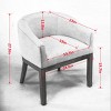 INFURNIC Dining Chairs Mid Century Modern Upholstered Barrel Chairs with Wooden Legs for Kitchen Dining Room Accent, Beige, 23"*24.8"*27.9" - 2 of 4