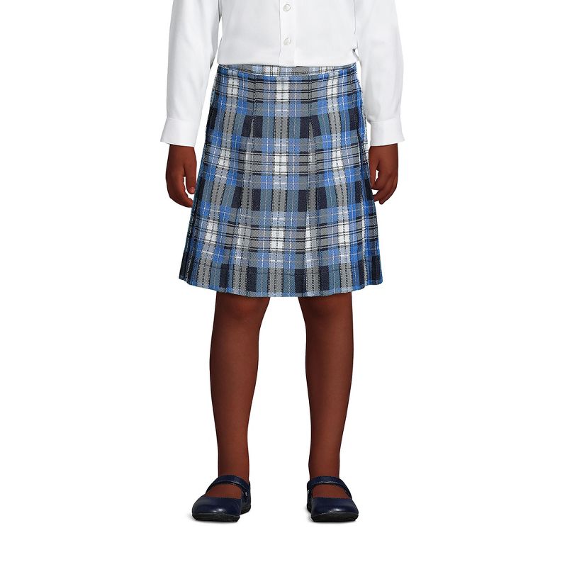 Lands' End School Uniform Kids Plaid Box Pleat Skirt Top of the Knee, 3 of 4