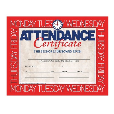 Flipside Attendance Certificate 8.5" x 11" Multicolor 30/Pack 5 Packs/Carton (VA580-5)