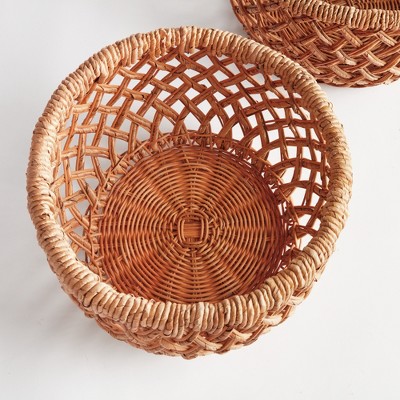 Natural Seagrass Oval Storage Baskets Set of 2